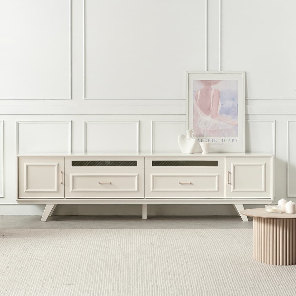 모헤세 이브 웨인스코팅 TV 낮은 거실장 티비 다이 고급 서랍장 2000