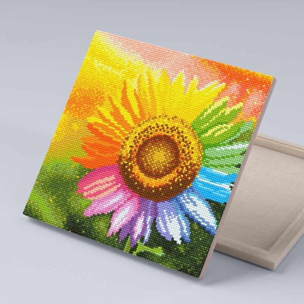 DIY캔버스형 보석십자수 30x30cm 무지개해바라기 가격 비교 아이러브페인팅 DIY캔버스형 보석십자수 30x30cm 무지개해바라기