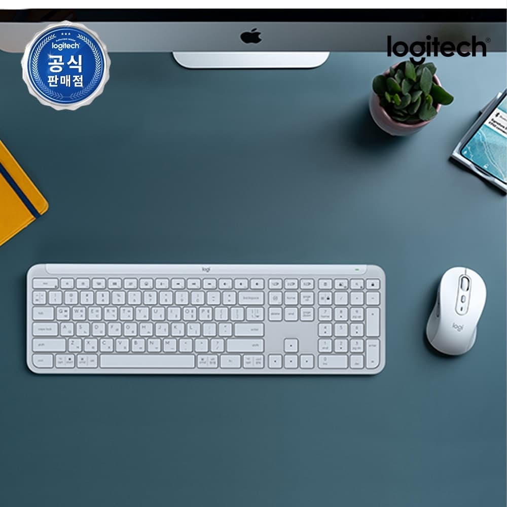 로지텍 로지텍코리아 공식 시그니처 MK950 콤보 슬림 무선 키보드 마우스 세트 오프화이트