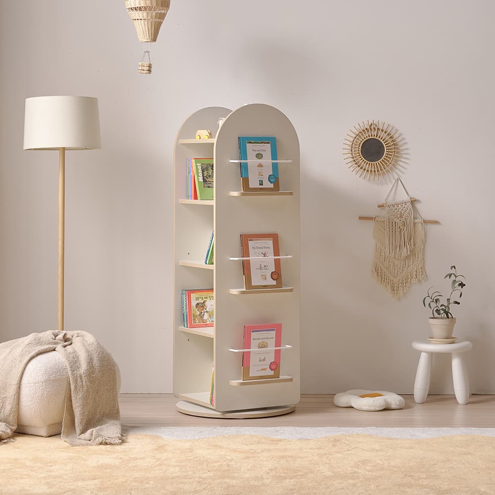 사사가구 사사가구 E0 로미 360도 5단 아동회전책장