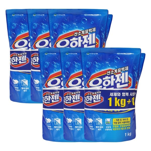 유한락스 유한젠 산소표백제 1kg + 1kg x6