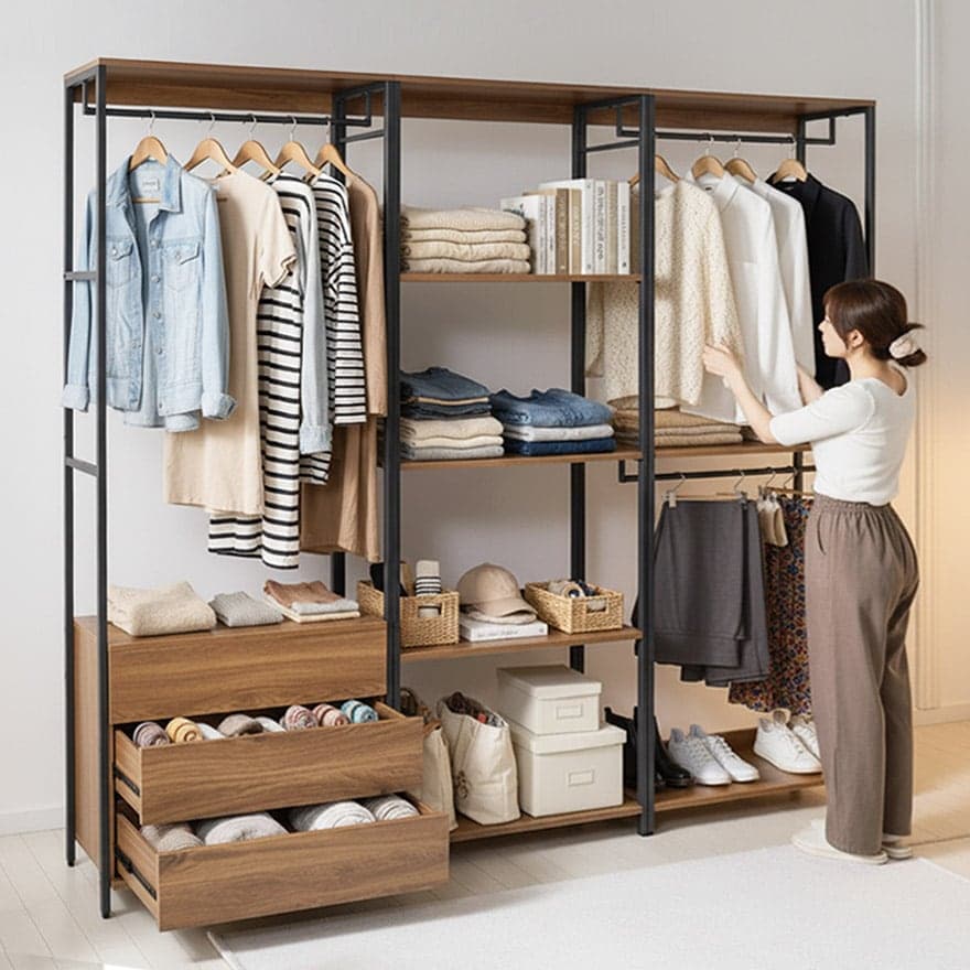 e스마트 솔리드 드레스룸 시스템장 맞춤 행거 시스템옷장 세트 - 최저가 181,000원