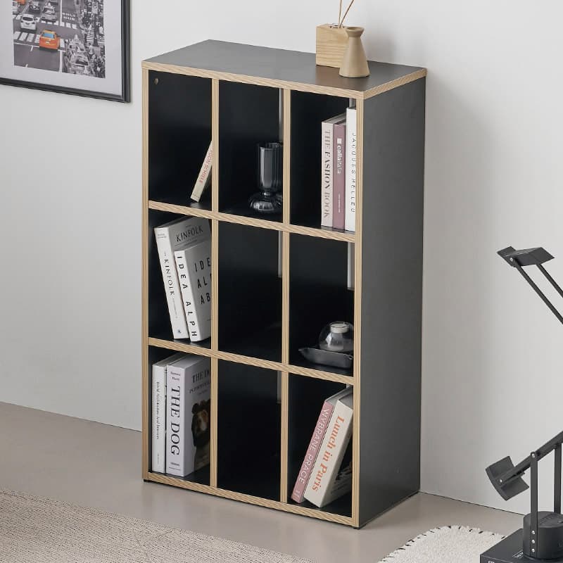 e스마트 리네 책꽂이책장 블랙 전면 3단책장 - 최저가 98,000원