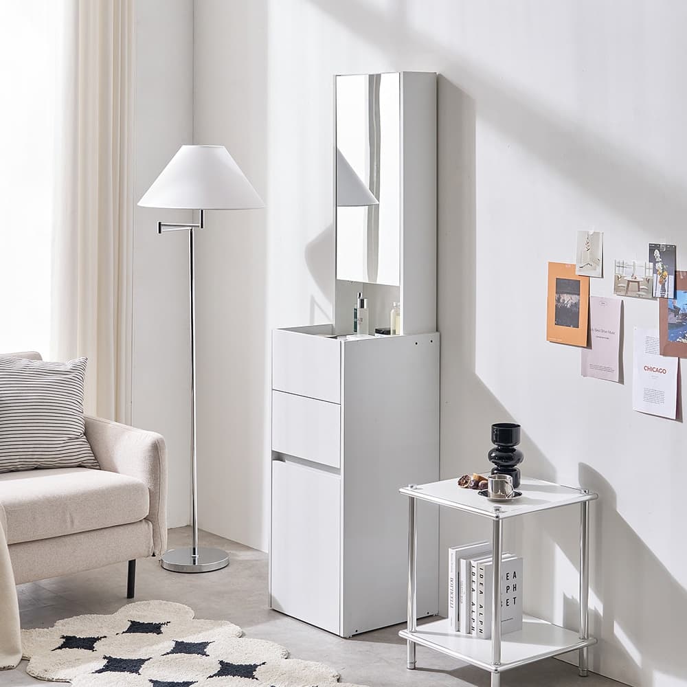 보루네오 하우스 마르체 하이 틈새 거울 수납 화장대 400 2color