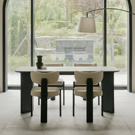 한샘 보니애 엣지 포세린 세라믹 식탁세트 6인용 1800(의자4)