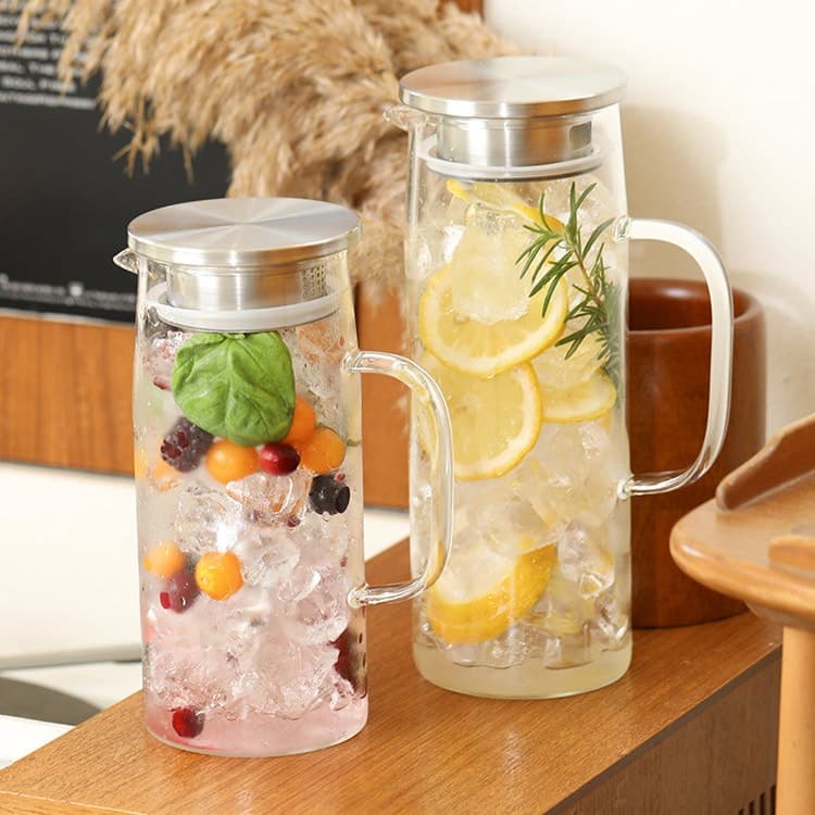 이우아여사 내열유리 카페물통 냉장고물병 차거름망 저그 1000ml (CRC0030)