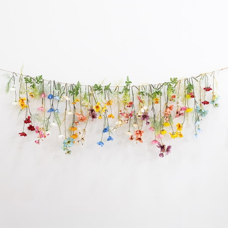 플라워트리 코스모스 조화 가랜드 가을의 정취 감성 모형 벽 장식 (DIY)