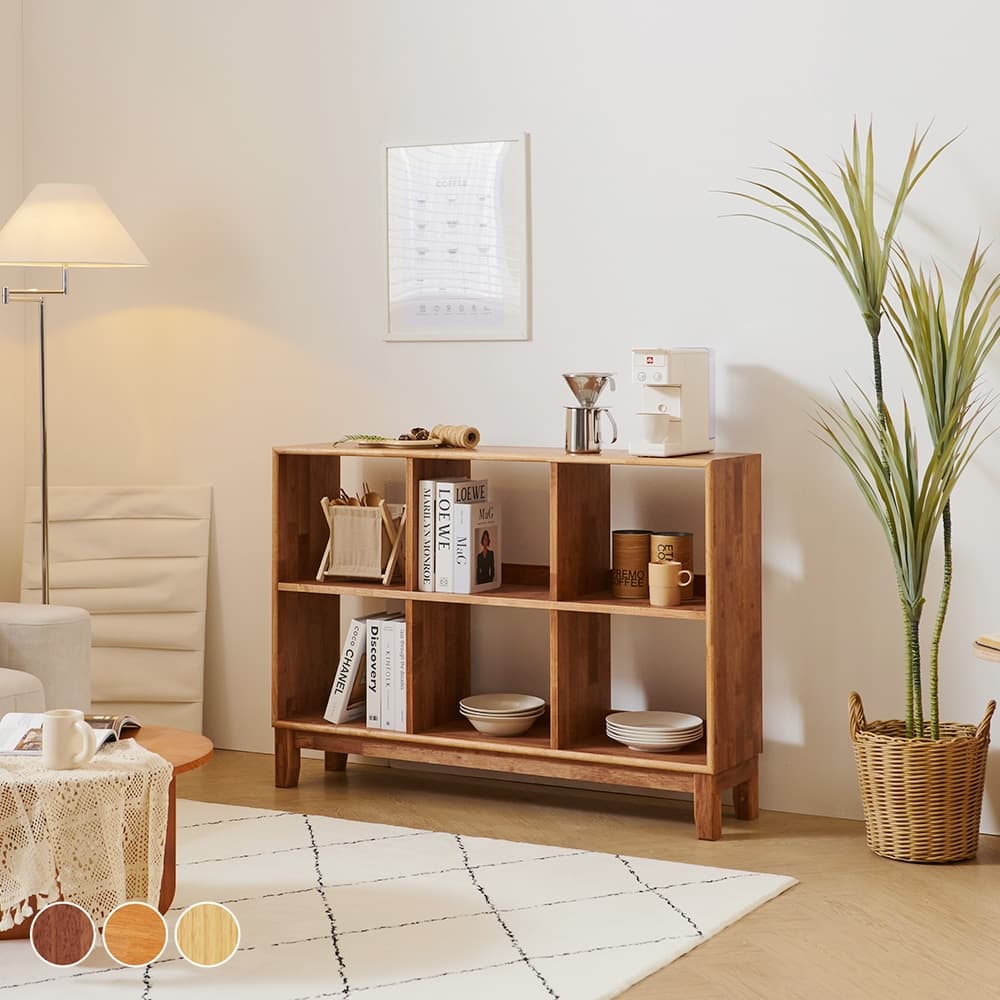 홈인홈 세컨하우스 원목 오픈 책장 3x2 1200_J260