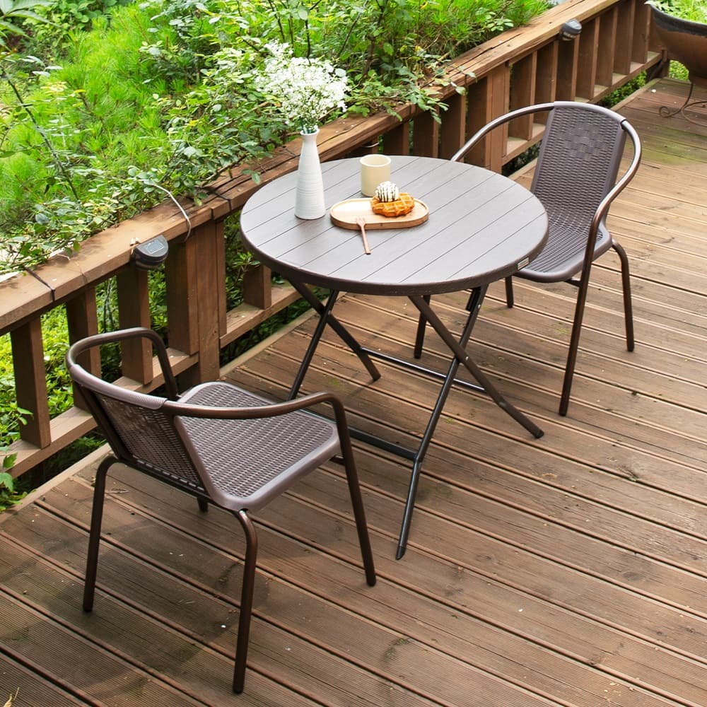 위드퍼니처 아르망 800 원형 유로49번 의자 2개 야외 테이블 세트 - 최저가 99,900원