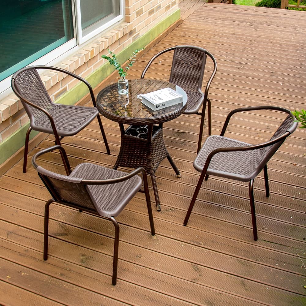 위드퍼니처 NEW 메이드 600 원형 49번 4인 야외 테이블 세트 - 최저가 173,610원