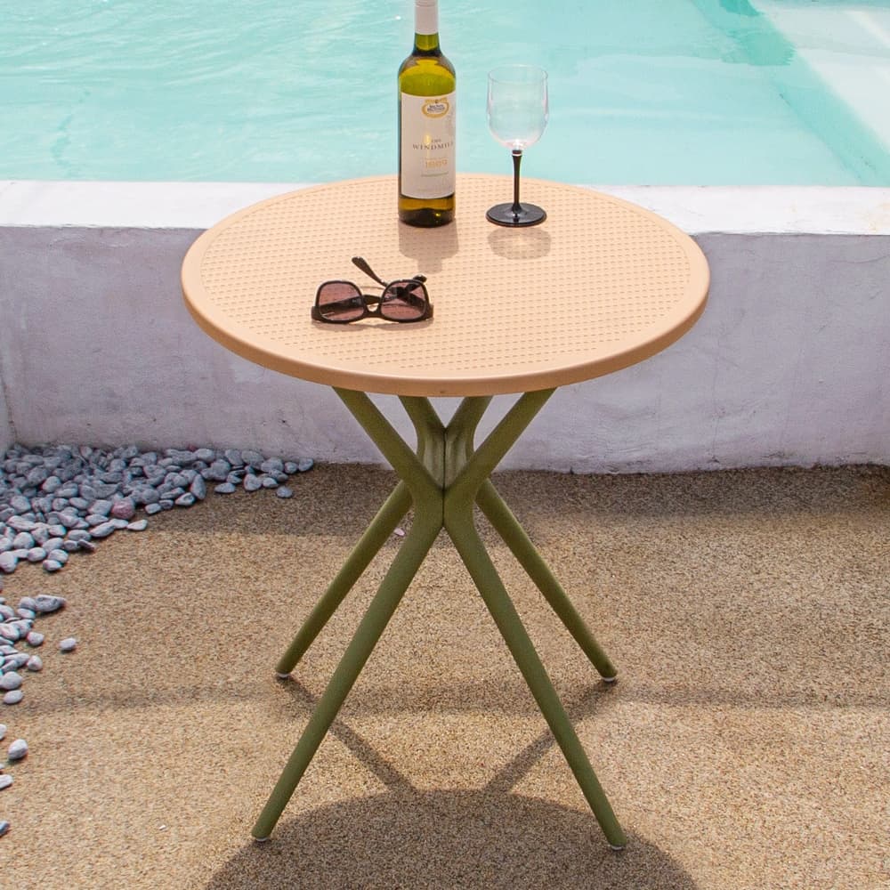 위드퍼니처 스킨 600 원형 라탄 테이블 인테리어 야외 주방 카페