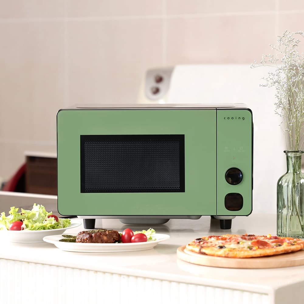 쿠잉 프리즘 플랫전자렌지 MC-P20F 그린 20L 버튼식 무회전 - 최저가 99,000원