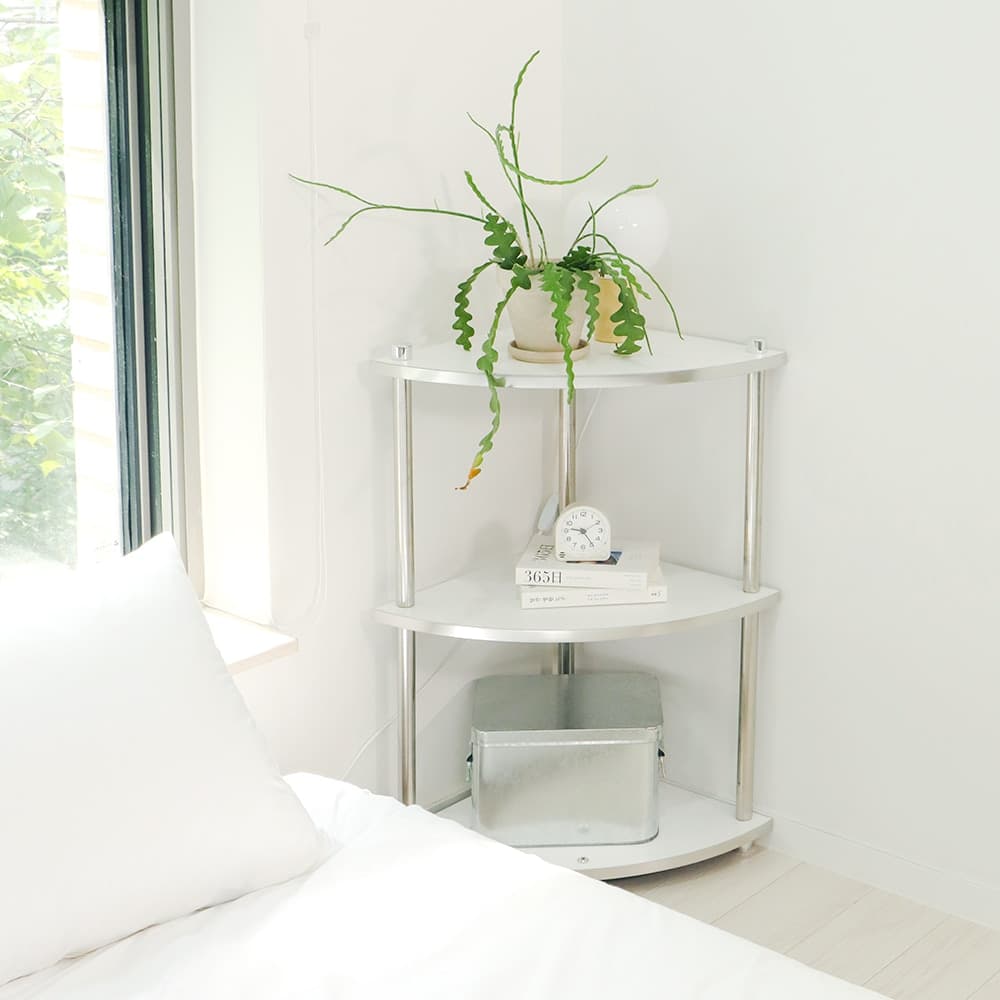 상도가구 어반크롬 350 코너 3단 선반