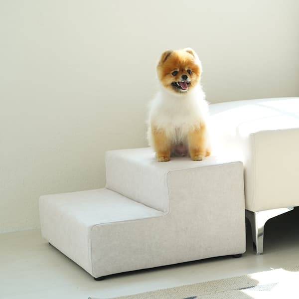 마루이 마루이 메이트 기능성 방수 아쿠아텍스 패브릭 2단 강아지 계단 펫스텝_믹스아이보리