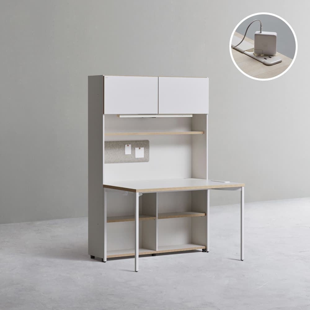 데스커 데스커 1200폭 콘센트형 책상세트(조명,도어포함)