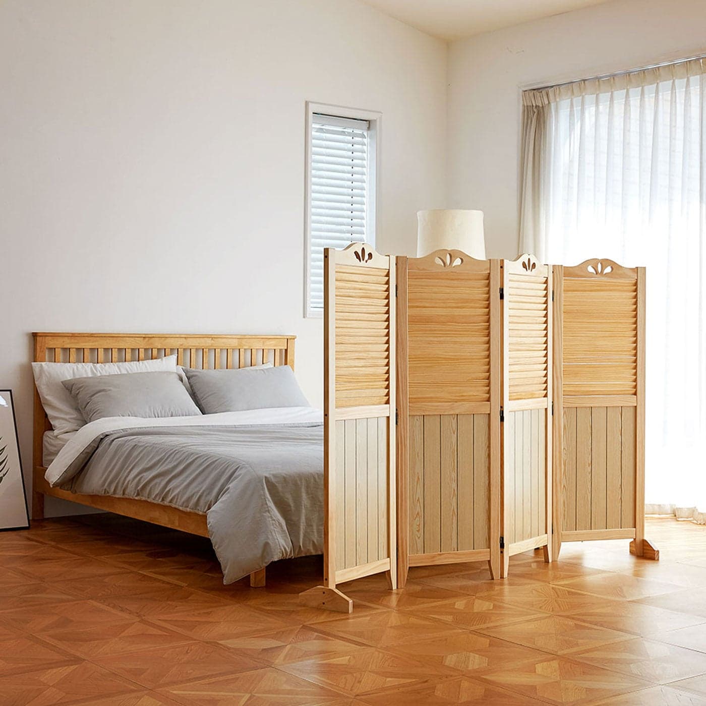 까사라움 하프갤러리 원목 4단 접이식 인테리어 낮은 파티션 2color - 최저가 132,000원