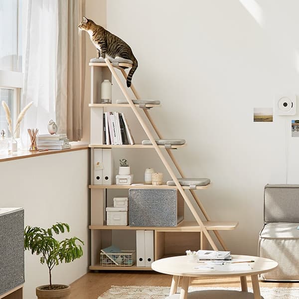 일룸 일룸 캐스터네츠 책장 캣타워(1200폭 6단)_쿠션형