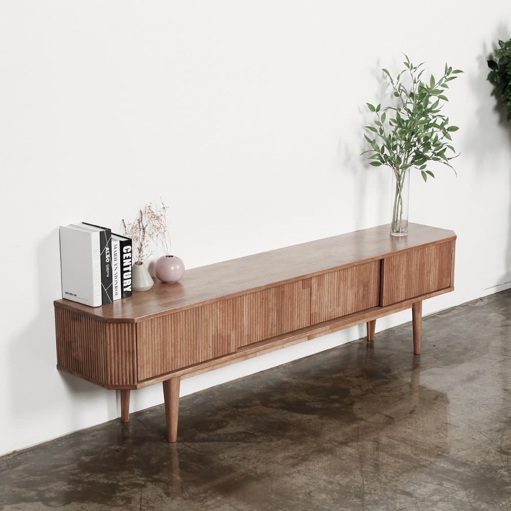 엔투엔퍼니쳐 레인 짜맞춤 6각 원목 세미 높은 거실장 2000 - 최저가 398,000원