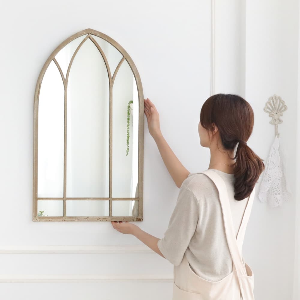 미스모네 프렌치 엔틱 인테리어 디자인 아치 수입 창 벽거울 - 최저가 94,050원