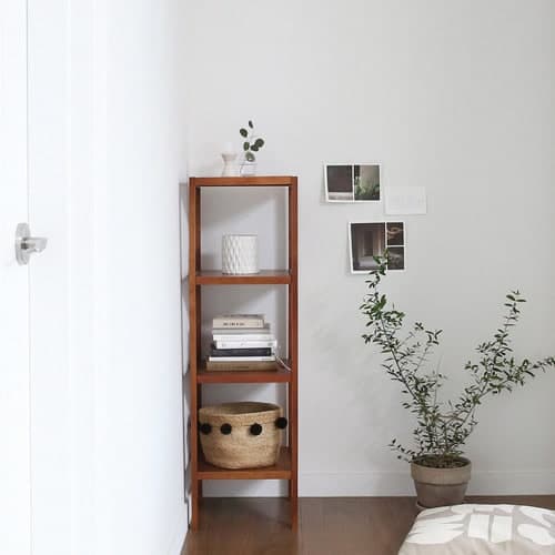 벤트리 원목 브라우니 사각 4단 선반