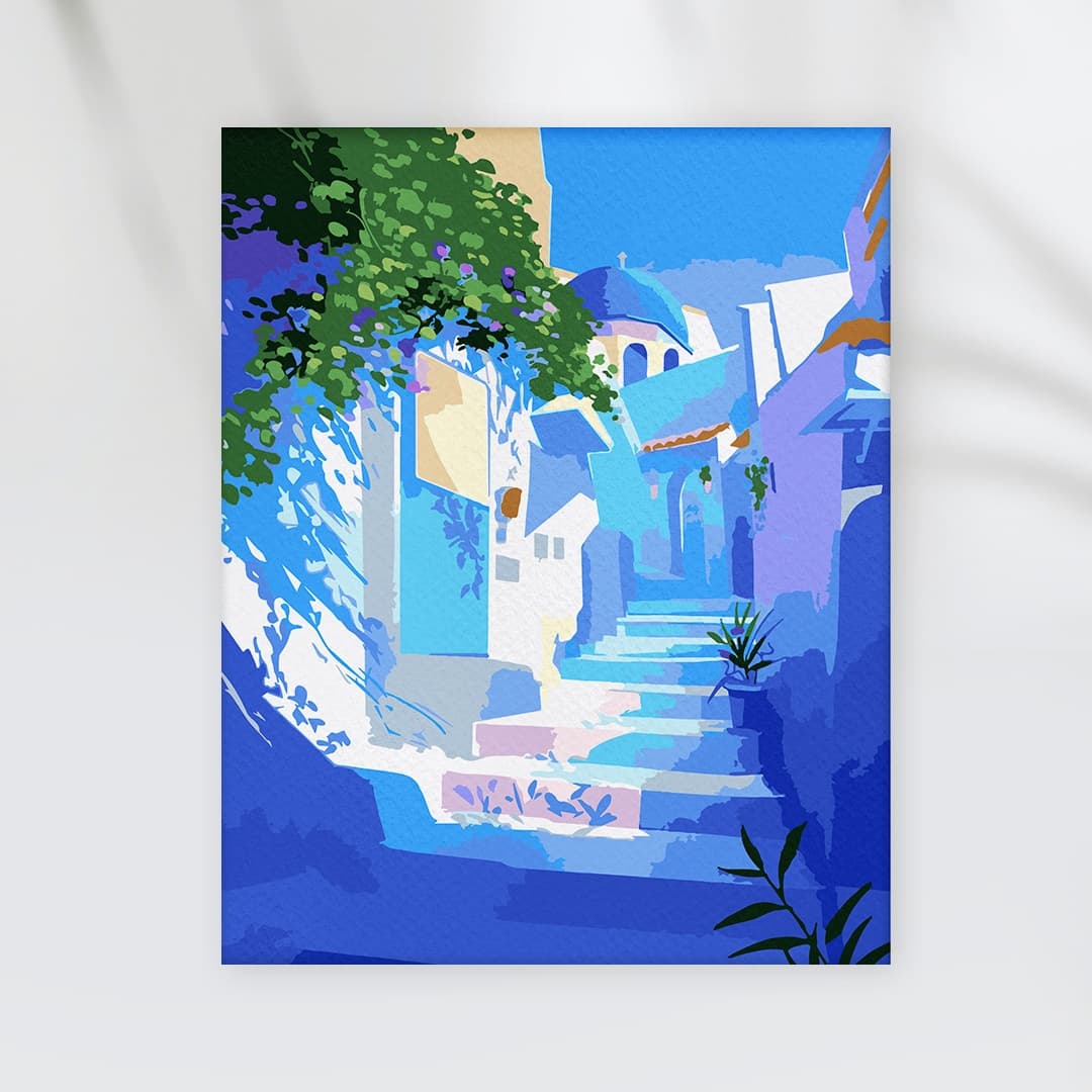 DIY 명화/유화그리기 세트 (산토리니 골목길) 물감두배 10종붓세트 (40X50) 가격 비교 유라(yura) DIY 명화/유화그리기 세트 (산토리니 골목길) 물감두배 10종붓세트 (40X50)