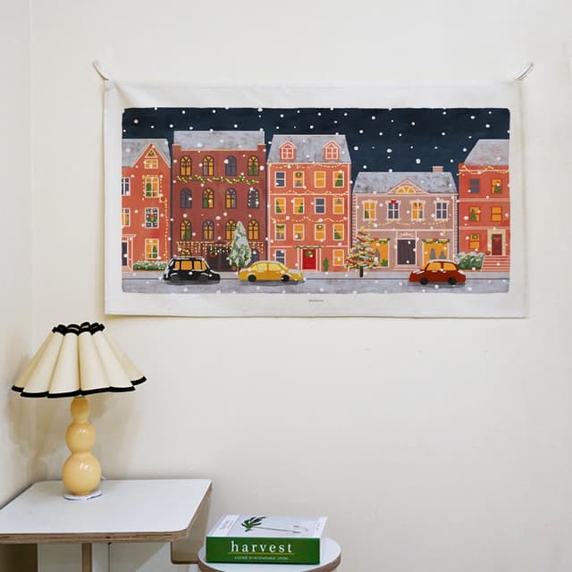 winter night 크리스마스 와이드 패브릭포스터 가로 창문 가리개커튼 2size 가격 비교 어번던스 winter night 크리스마스 와이드 패브릭포스터 가로 창문 가리개커튼 2size
