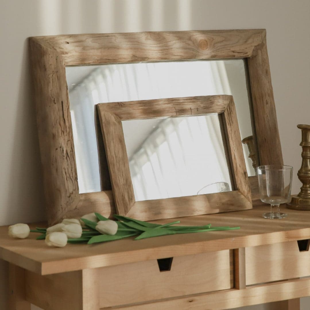 류블류샵 고재 탁상스탠드빈티지 화장대 우드 원목거울 - 최저가 79,000원