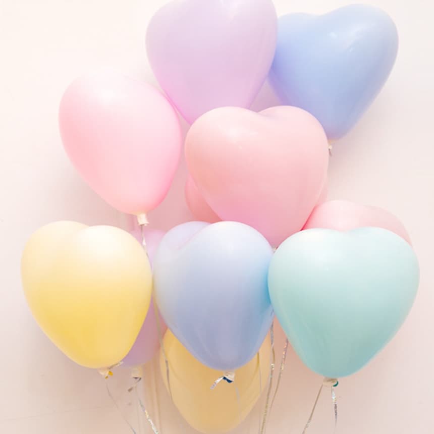 에스엠파티 마카롱하트풍선 10개 생일파티 파티풍선