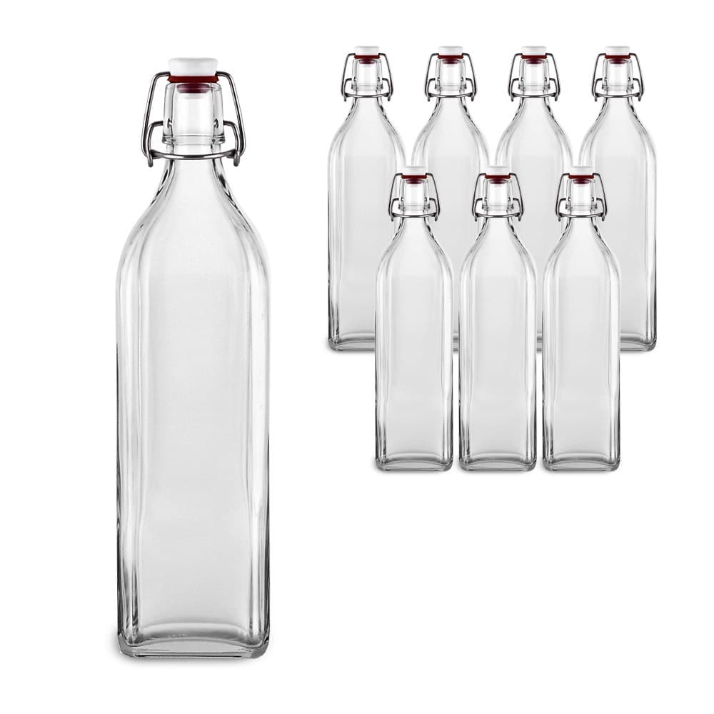 MIR 유리병 국산스윙병 1000ml 사각 (8개입)