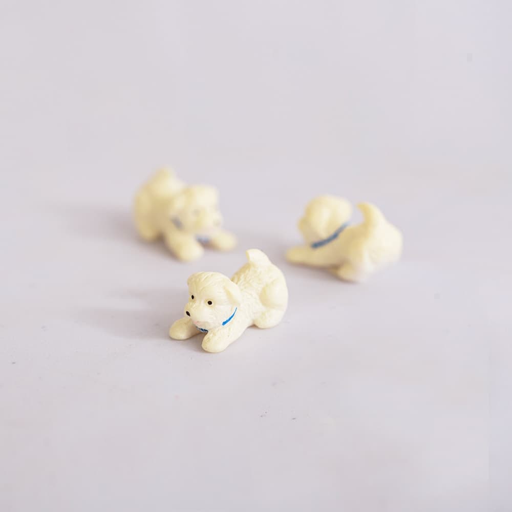 엠디자인 미니 흰색 강아지 모형 3P