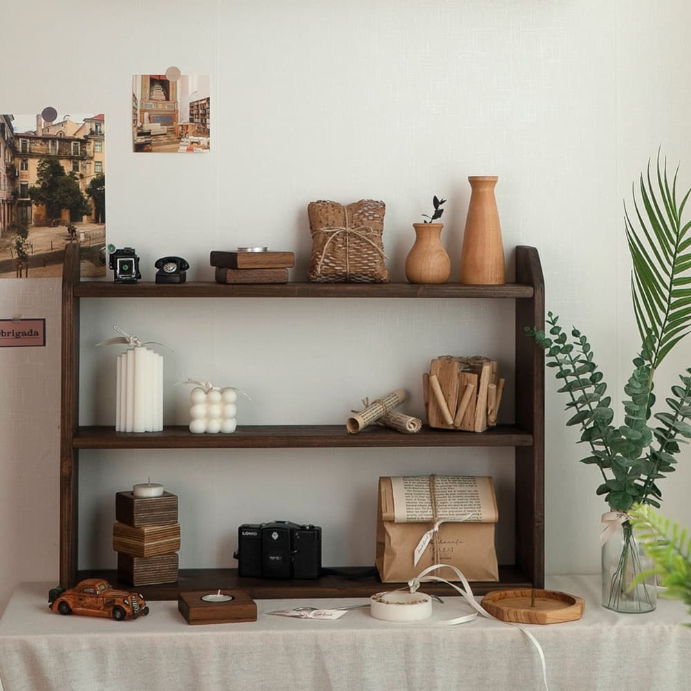 이스플리 앤틱 주방 원목 미니 선반 3단 B600