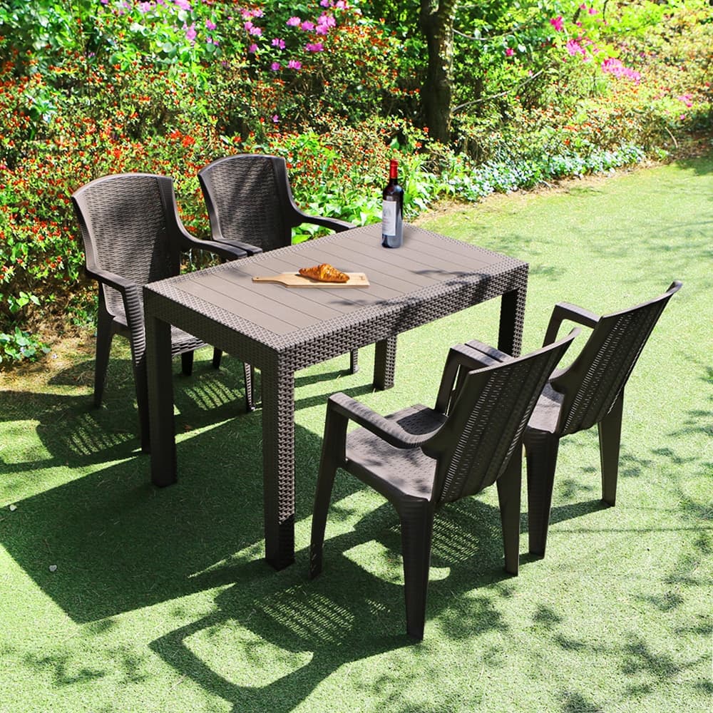 위드퍼니처 모니카 1200x700 4인 야외 테이블 세트 카페 인테리어