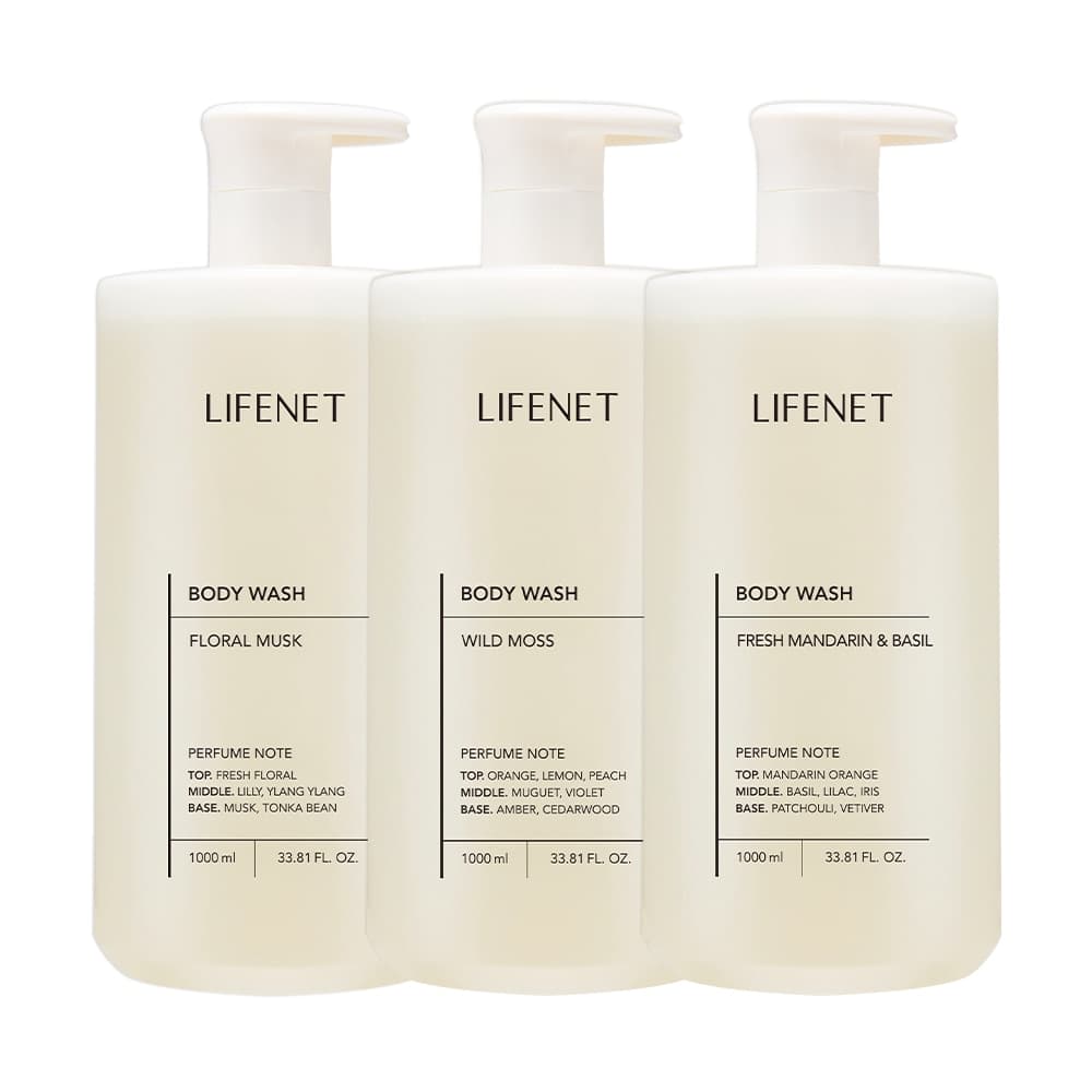 라이프넷 2+1 촉촉 클렌징 바디 워시 1000ml 3종 / 향 교차 선택 가능