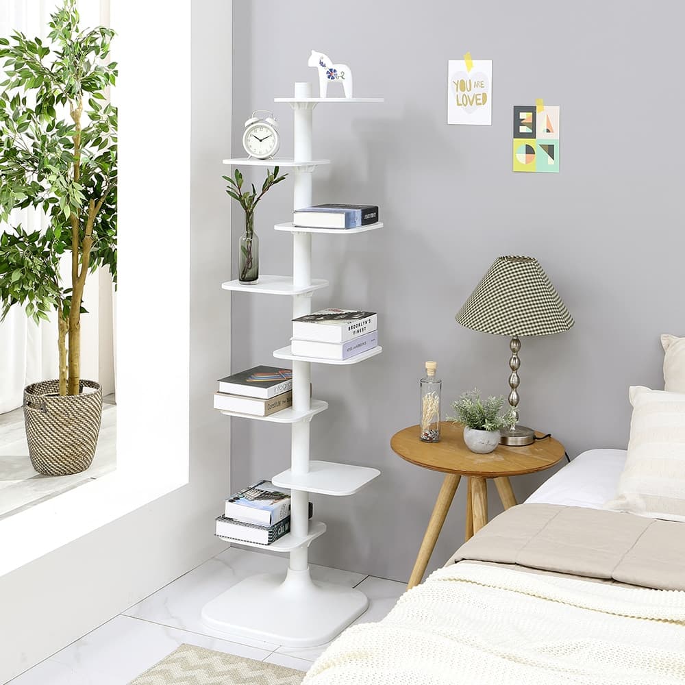 위즈홈 각도 조절 가능한 책꽂이 인테리어 스텐드 북선반 타워 8단 2colors - 최저가 58,000원