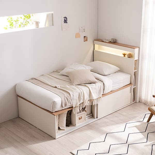 삼익가구 NEW더빅 LED 슬라이딩 벙커 빅수납 슈퍼싱글 침대(매트포함) - 최저가 399,000원