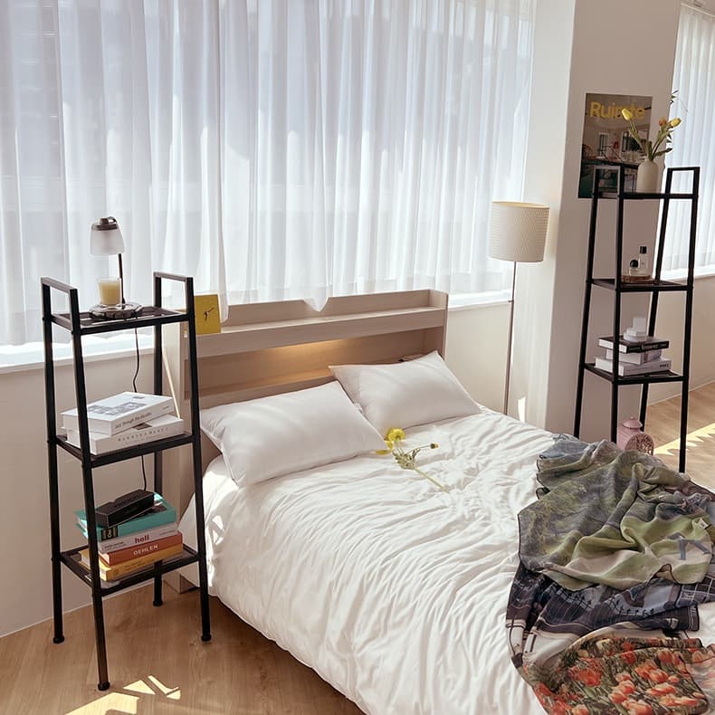 공간디자인 철제선반 조립식 책장 수납장 진열장 스틸 수납선반 틈새선반 3단 2colors