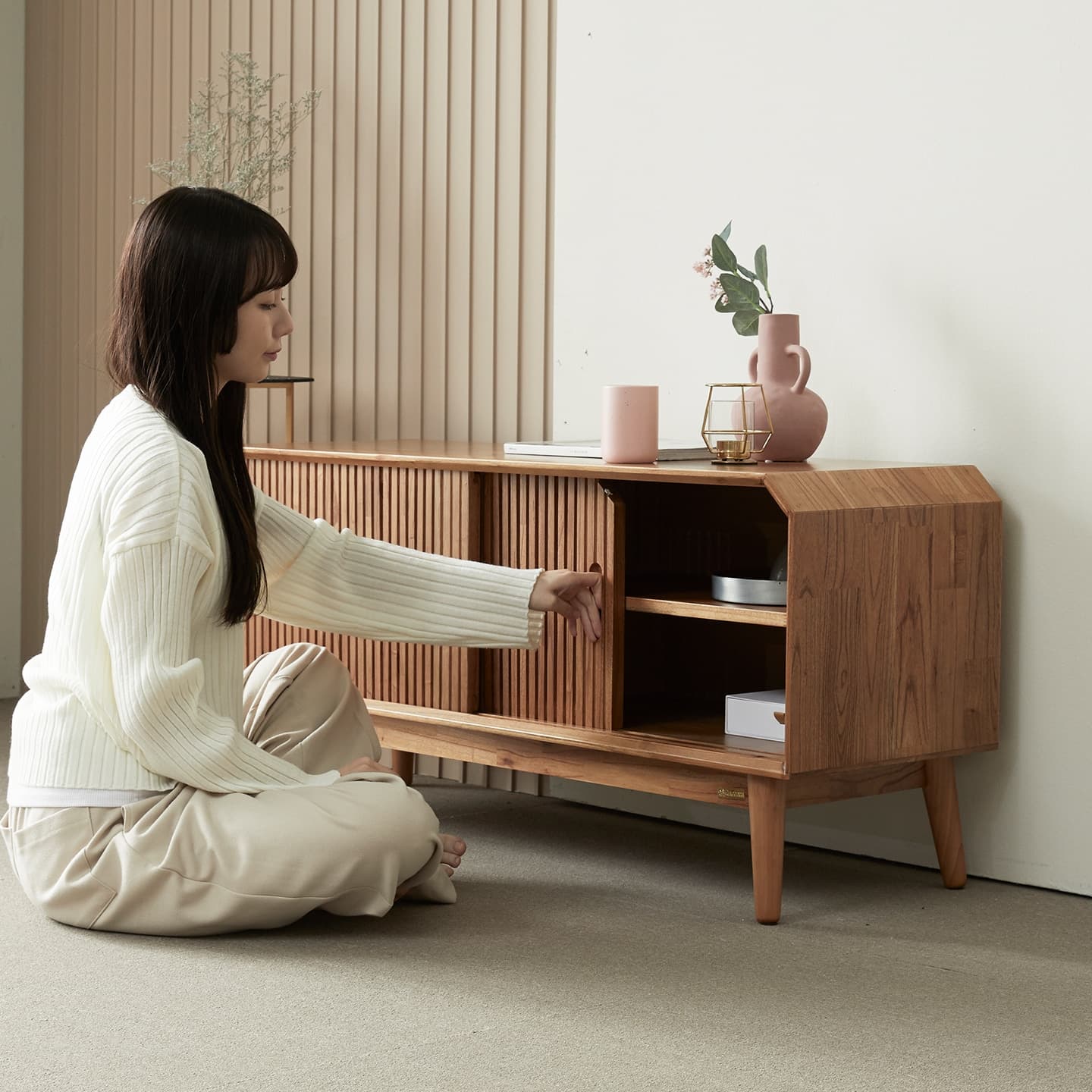 까르엠가구 루버린 TV 거실장 1200 - 최저가 235,000원