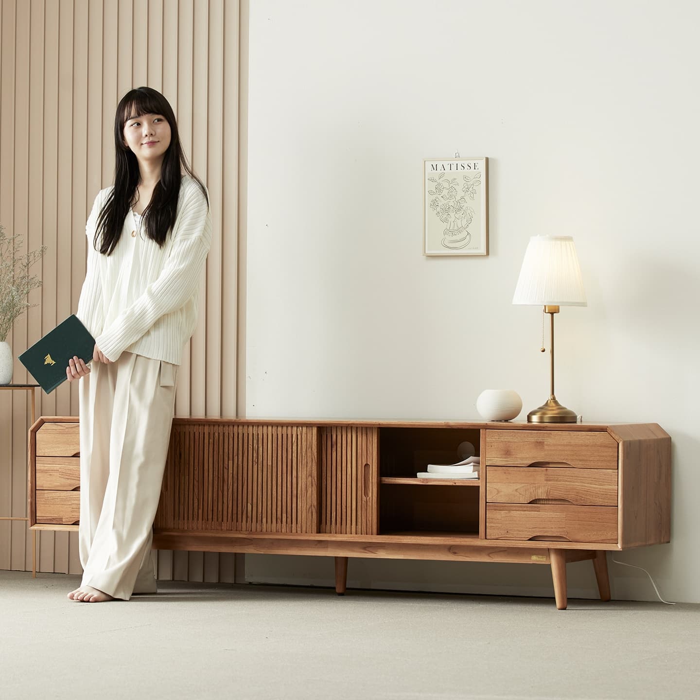 까르엠가구 루버린 TV 거실장 2000 - 최저가 412,000원