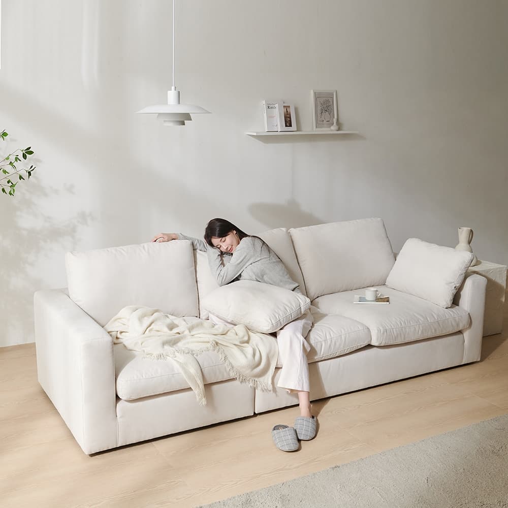 보니애가구 루미에르 아쿠아텍스 패브릭 모듈 소파 4인 기본형 - 최저가 319,020원