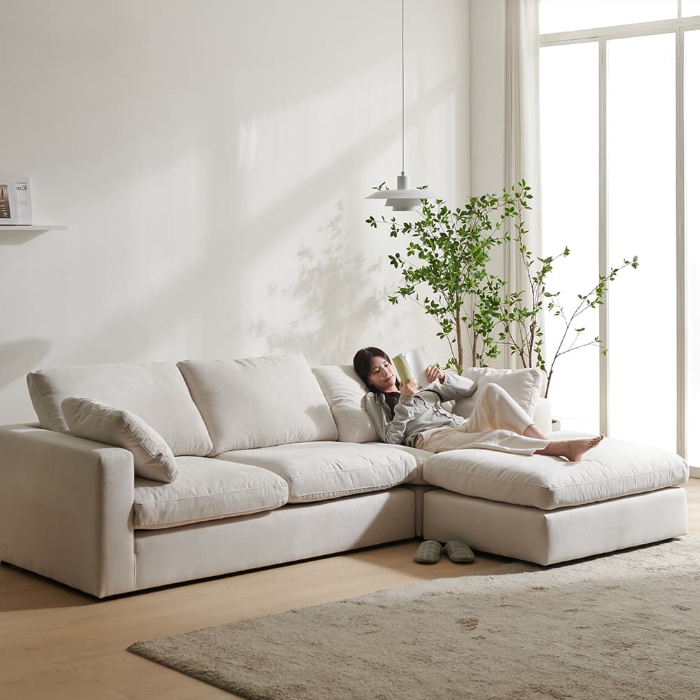 보니애가구 루미에르 아쿠아텍스 패브릭 모듈 소파 4인 카우치형