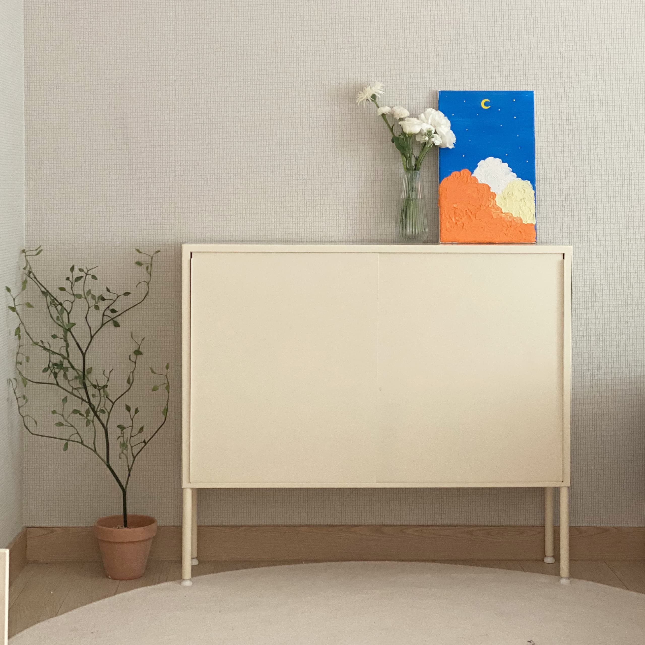 철철철 철제 슬림 콘솔 미닫이 수납장 - 최저가 160,200원