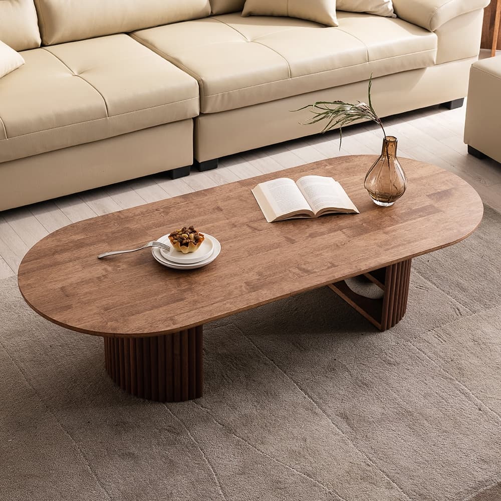 아씨방가구 국내제작 어반 타원형 템바보드 원목 거실테이블 소파테이블 - 최저가 158,900원