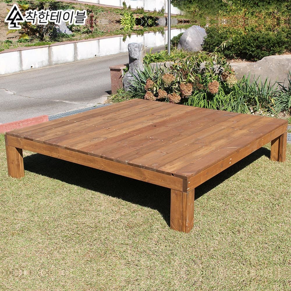 착한테이블 야외 평상 마루 원목 조립식 테라스 실내 평상형 프레임 쇼파 야외용 베란다 옥상 테이블