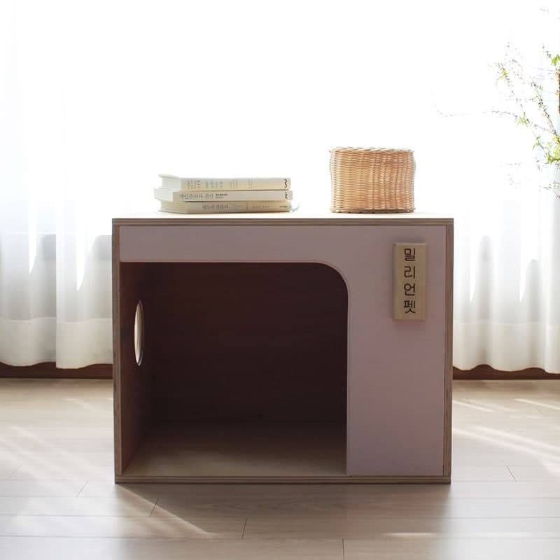 밀리언펫 밀리언펫 자체제작 컬러풀 원목 우드 애견하우스 강아지집 펫하우스 소형