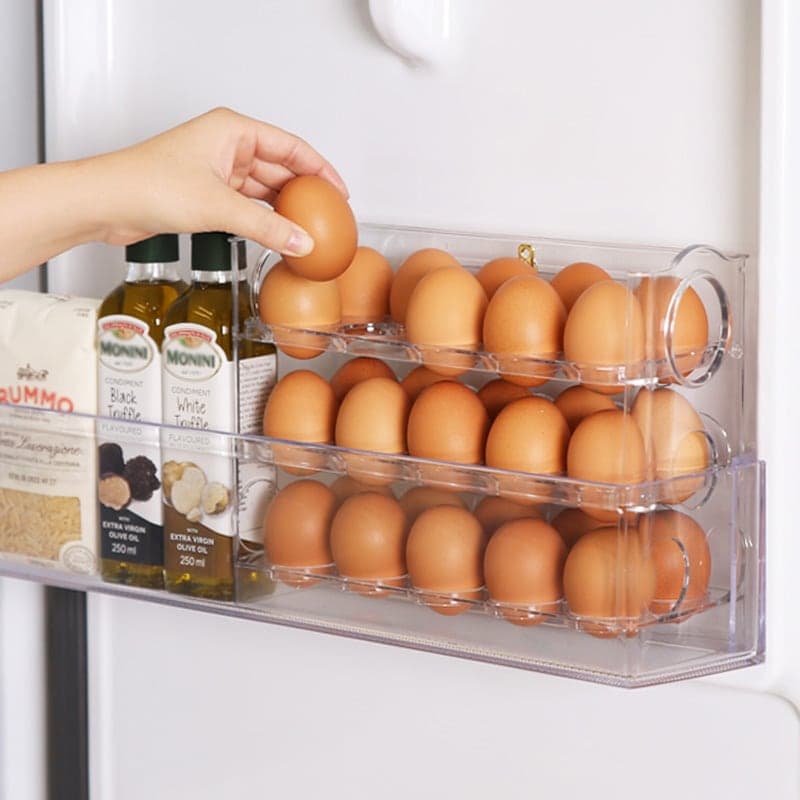 달팽이리빙 퀴진드마망 자동오픈 계란 한판 보관함 트레이(3단/30구)