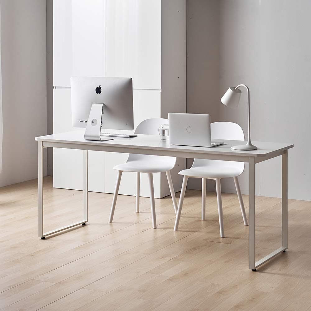 필웰 E0자재 홈오피스  라운드 스퀘어 책상 1200 1400 1600 1800 4size - 최저가 76,000원