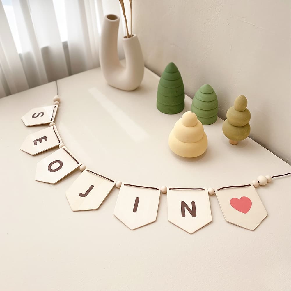 뚜뚜아트 뚜뚜아트 감성 우드 가랜드 원목 마크라메 촬영소품 아기방 꾸미기