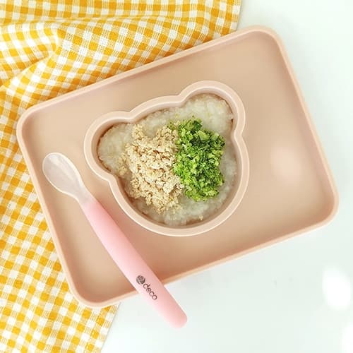 투데코 아이주도식사를 위한 국내산 실리콘 안녕베어 이유식 플레이트