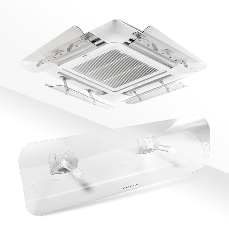 대한 윈드플렉스 천장형 시스템 에어컨 히터 바람막이 무타공 투명 타입