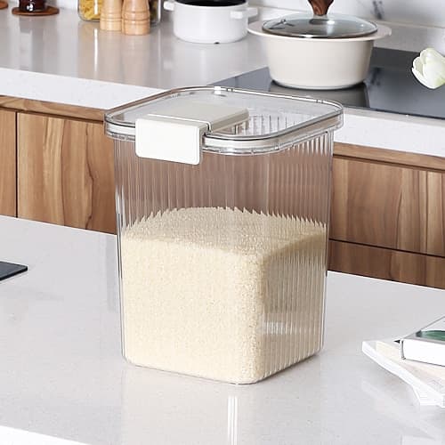 달팽이리빙 퀴진드마망 투명 밀폐 쌀통(10kg)